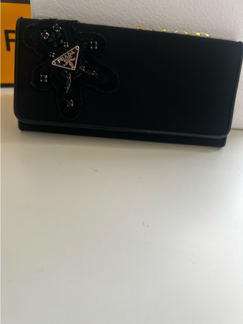 Prada Tessuto Black Nylon Long Wallet Featuring a Teddy Bear Motif | RARE! - Picture 4 of 16